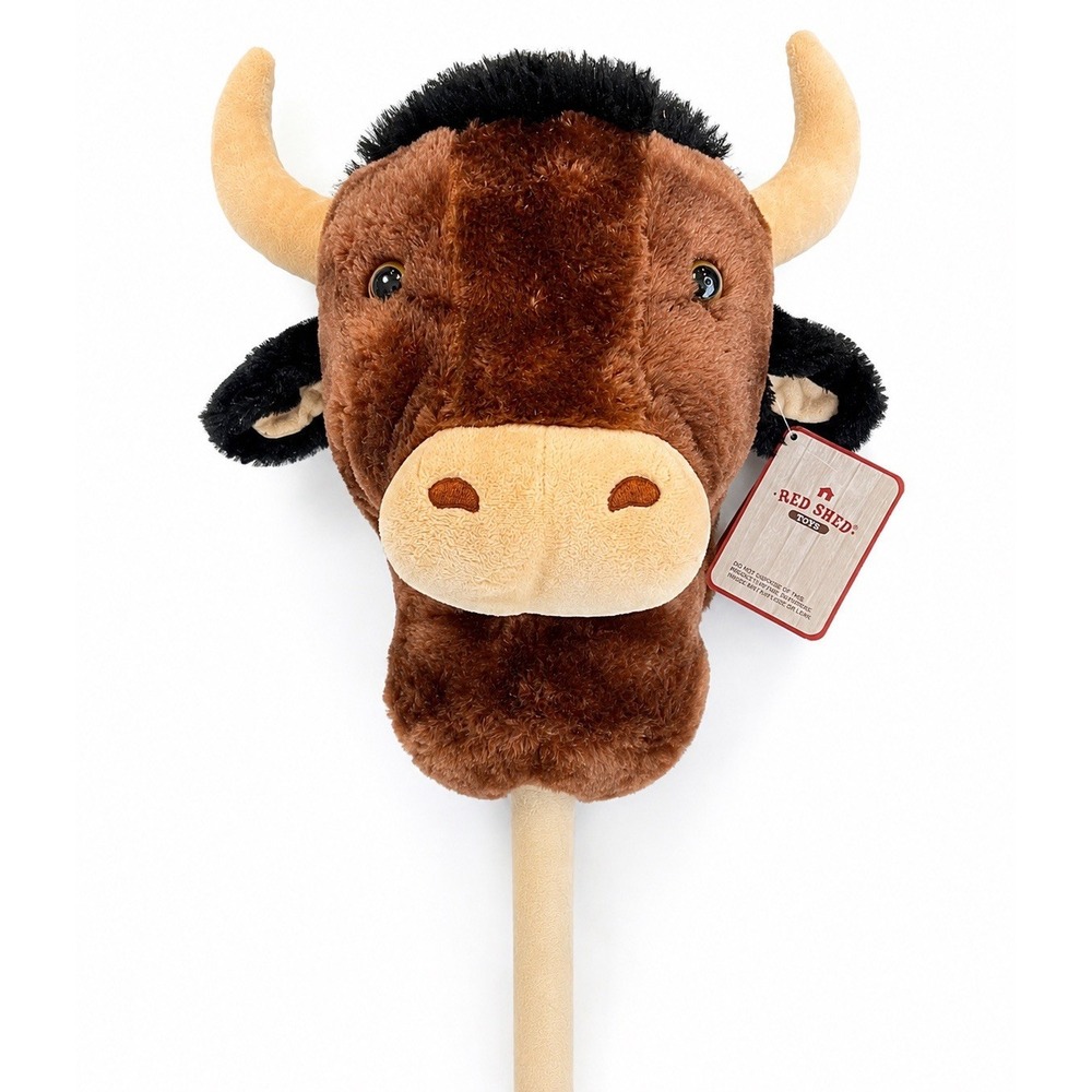 Red Shed Plush Bull Stick Horse Hobby Horse 38" NWT Tag Sound Not Working